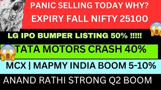 NIFTY EXPIRY💥LG IPO NEWS TATA MOTORS DEMERGER SHARE NEWS💥MCX NEWS MAPMYINDIA RESULT NEWS ANAND RATHI