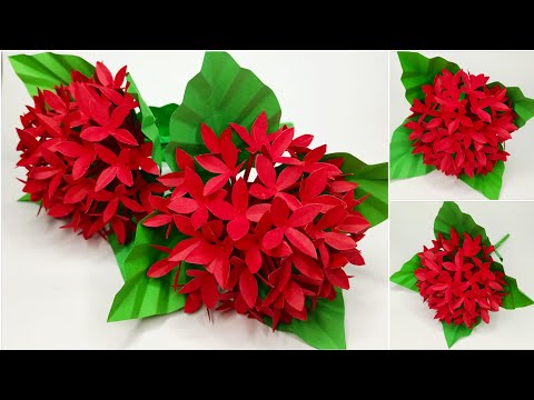 IXORA - Paper Flower || Handmade Beautiful Paper Flower || ixora - jungle geranium flower