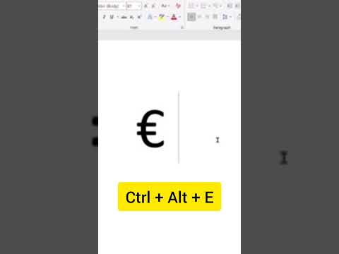 How to make euro symbol in MS word using shortcut