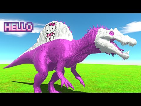 💛 HELLO KITTY SPINOSAURUS DEATH RUN !! -Animal Revolt Battle Simulator