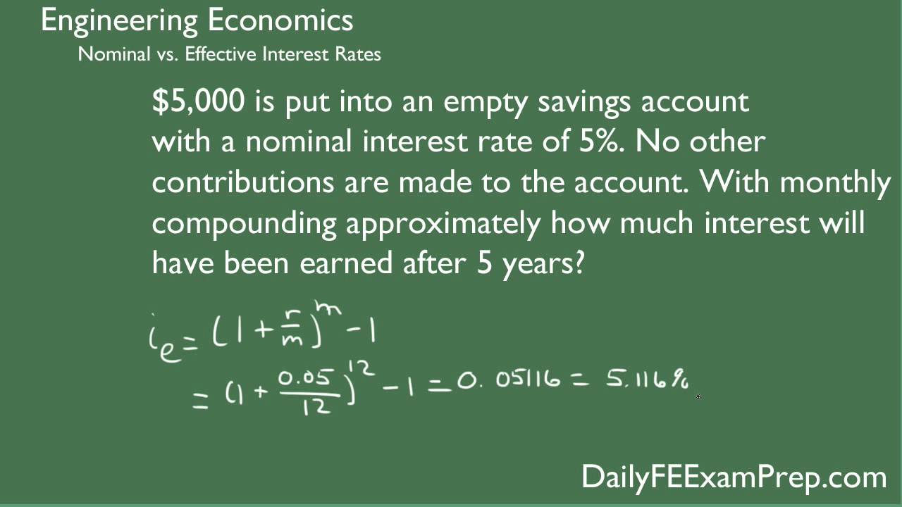 Daily FE Exam Prep Engineering Economics Problem 1 - Interest Rates