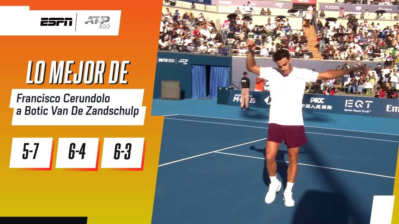 FRANCISCO CERUNDOLO REMONTÓ EL PRIMER SET Y AVANZÓ A OCTAVOS EN EL ATP 500 DE BEIJING | RESUMEN