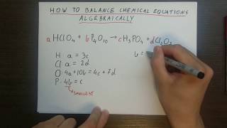 How to balance chemical equations algebraically