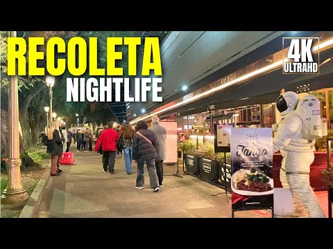 [4K] Night Walk in Recoleta | Buenos Aires Argentina 2025