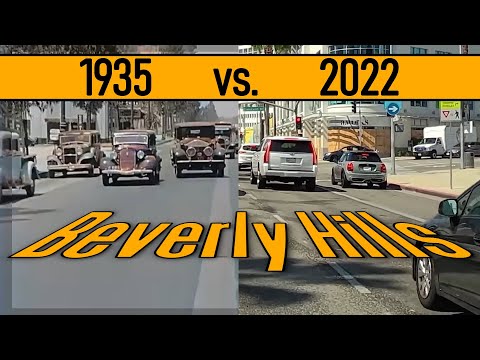 Wilshire Blvd 1935 vs 2022_Beverly Hills, LA_Wonderful California 'Historic' drive
