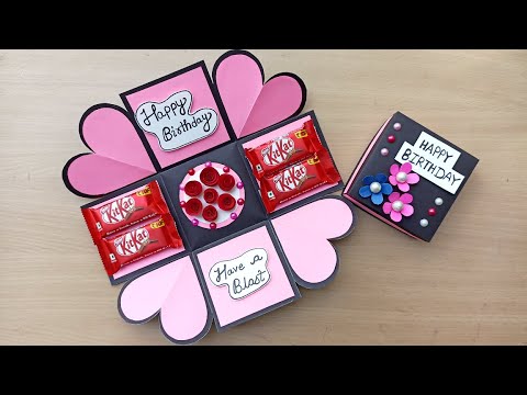 DIY - Greeting Cards for Birthday | Chocolate explosion box tutorial | How to make Explosion Box