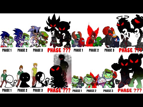 FNF Comparison - All Phases Battle Flippy VS Sonic.Exe -Friday Night Funkin' Animation - Compilation