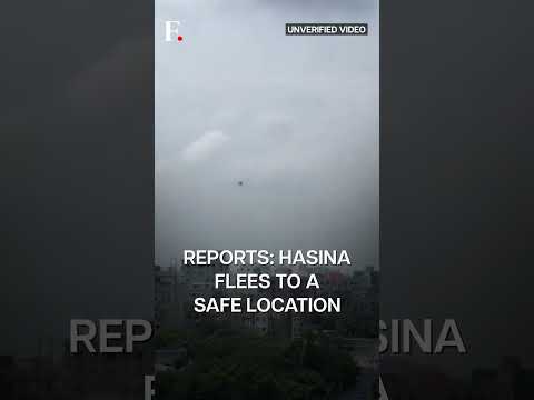 Watch: Bangladesh PM Sheikh Hasina Flees in a Helicopter After Resignation | Subscribe to Firstpost