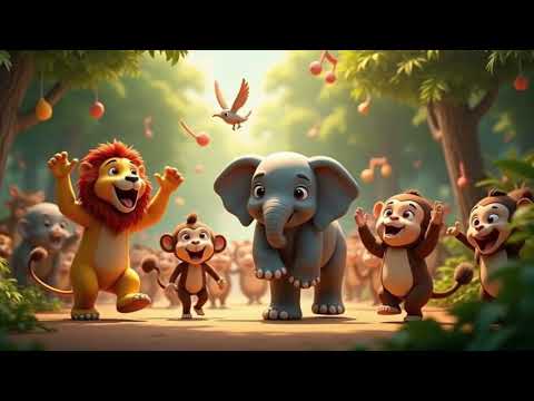 “🐘 The Jungle Jingle Song 🌴 | Fun Animal Dance & Learning Rhyme for Kids | Lion, Monkey & Elephant!”