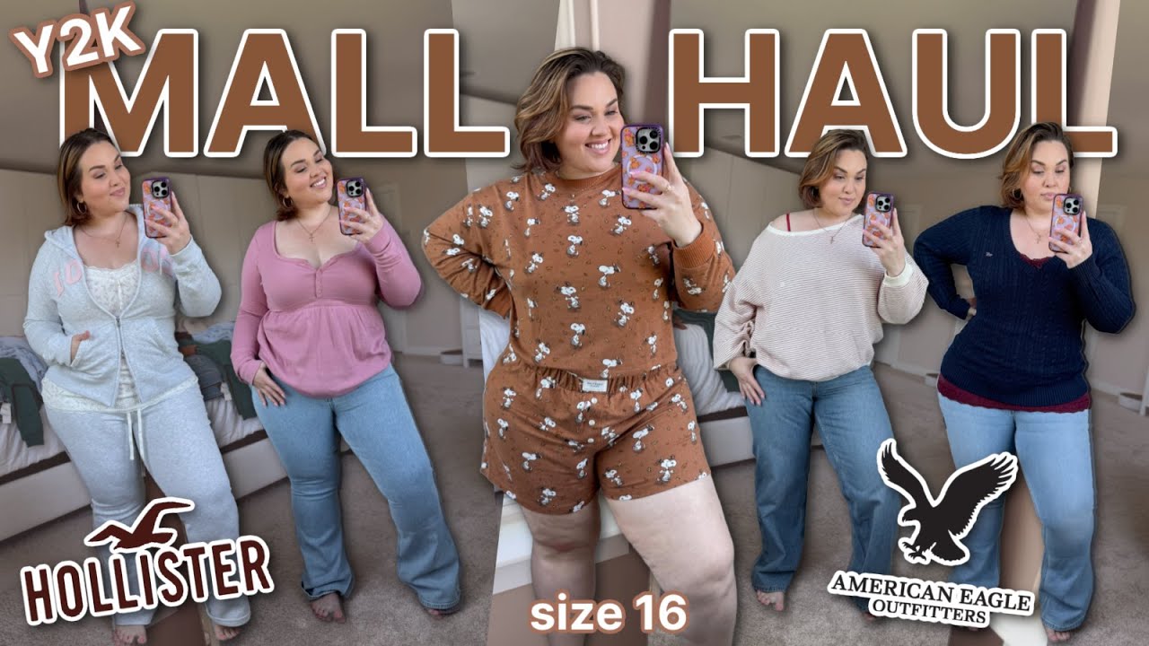 TRY ON FALL & Y2K HAUL | HOLLISTER & AMERICAN EAGLE | size 16/XXL