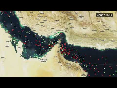 Vessel tracker showing traffic in Strait of Hormuz