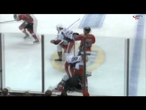 Double Tough - Mattias Janmark shows his strength and runs through ther Dean Arsene Hit