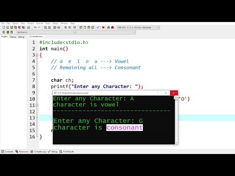 Learn c program to check a character is vowel or consonant | Learn ...