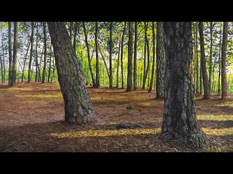 How To Paint Beautiful Forest With  Acrylic #13 / Visit Sri Lanka