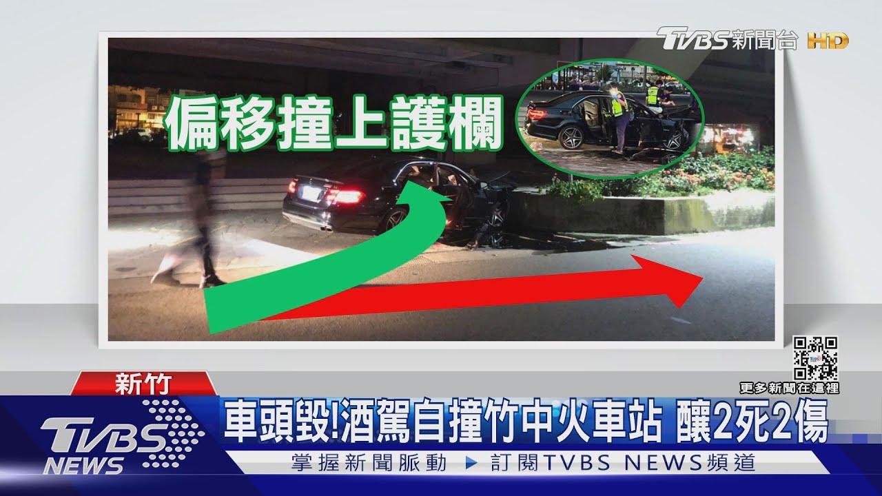 車頭毀!酒駕自撞竹中火車站 釀2死2傷
