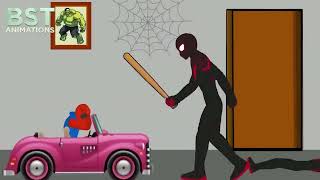 Spiderman vs Spiderman Miles Morales Funny Animation Parody - Drawing Cartoons 2 HD