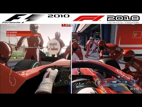 F1 Game Comparison (2010 - 2018 PIT Stop Gameplay Comparison)