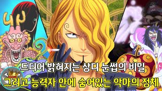 [원피스 1029화 심층분석]드디어 밝혀지는 상디 눈섭의 비밀 그리고 능력자 안에 숨어있는 악마의 정체