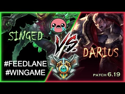 Minishcap1 - How to Feed and Win - Singed vs Darius Full Gameplay Commentary Review 6.19