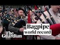 Watch 374 bagpipe players break world record with AC/DC tribute