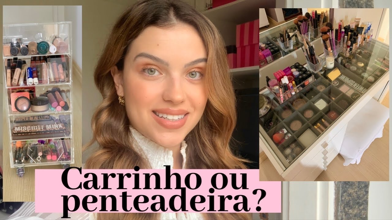 Watch Now Como eu ORGANIZO minhas MAKES | Carrinho de maquiagem ou penteadeira | Luiza Frujuelli Como eu ORGANIZO minhas MAKES | Carrinho de maquiagem ou penteadeira | Luiza Frujuelli