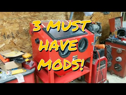 3 Must have Modifications for your harbor freight sand / media blasting cabinet! Upgrades!