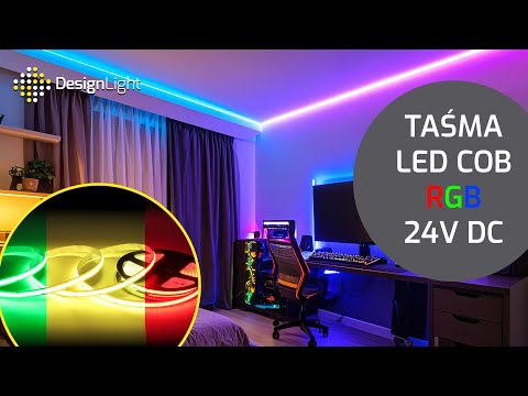 TAŚMA LED COB RGB – 24V DC – kolorowa, jednolita linia światła – Design Light