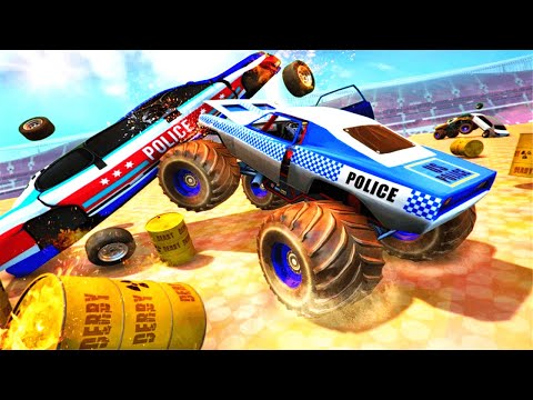 Monster Truck Demolition Derby Games：US Police Demolition Derby #4 - Android Gameplay