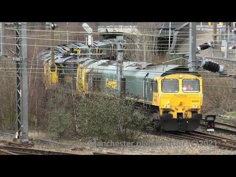 4K Freightliner Mega Convoy Train With 9 Light Engines On 6H97 At Heaton Norris Junction On 13/03/21