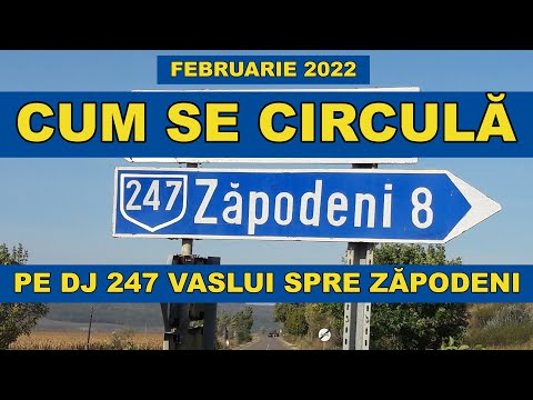 Drum strategic Capu Dealului - Zapodeni Cum se circula pe DJ 247 Vaslui video febr. 2022