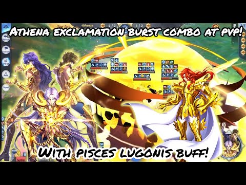 Saint Seiya: Awakening (KOTZ) - Athena Exclamation Burst Damage Combo at PvP! With Pisces Lugonis!