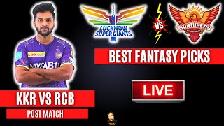 IPL 2023 KKR vs RCB Post Match Live | Later LSG vs SRH Dream 11 Team Prediction Live  - RtxVivek