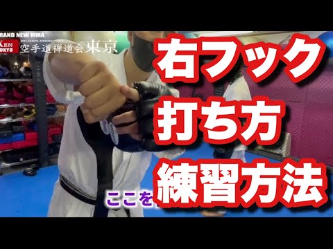 【勝つための打撃#7】総合格闘技 右フックの打ち方 練習方法/空手道禅道会 東京支部