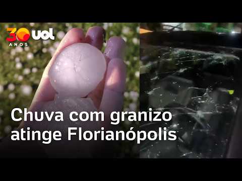 Chuva com granizo atinge Florianópolis: cidades em SC ficam em situação de emergência
