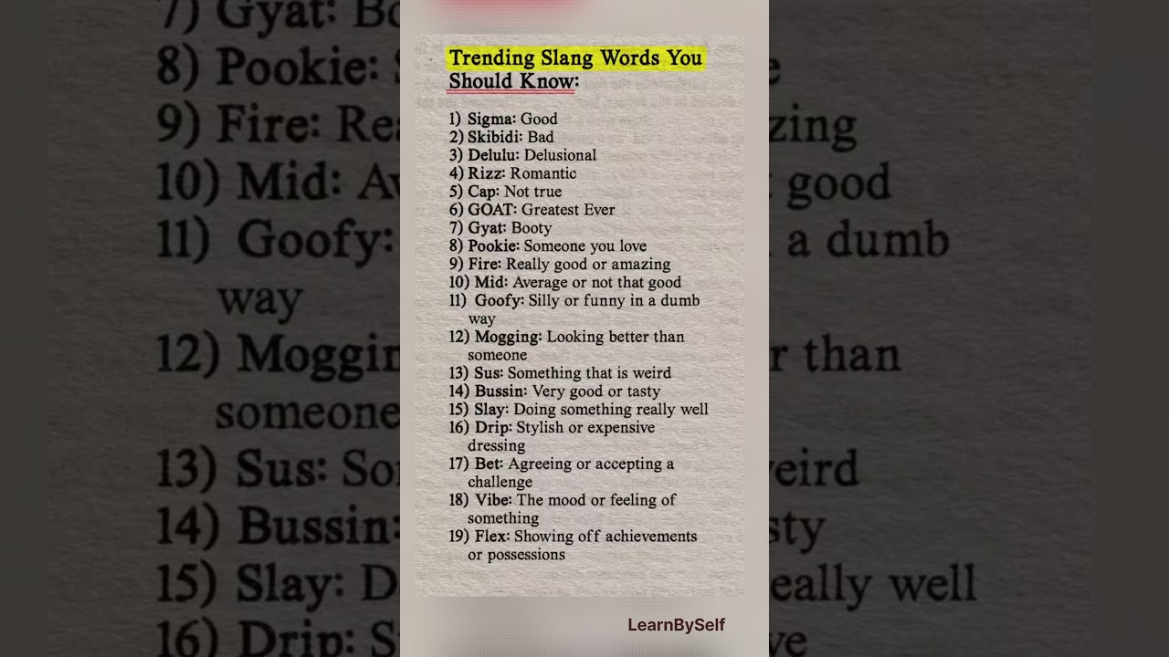 trending slang words