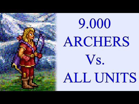 9.000 Archers Vs. Knight, Barbarian, Sorceress, Warlock, Wizard and Necromancer units