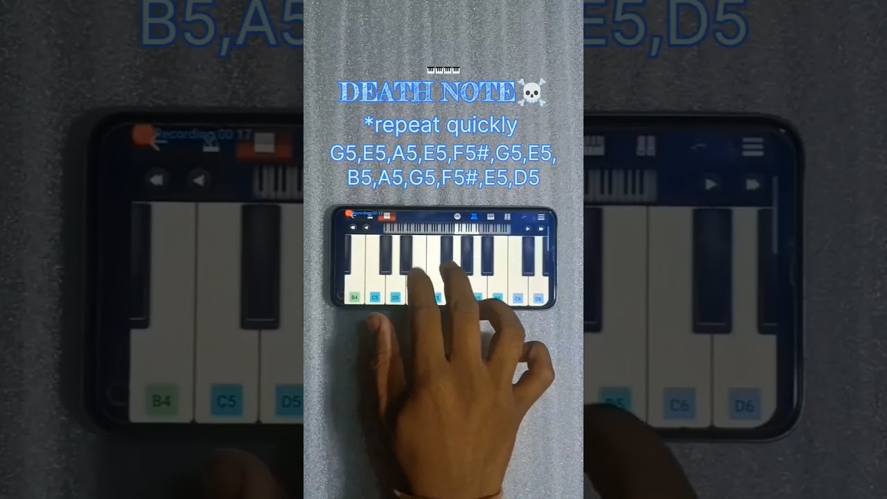 DEATH NOTE MOBILE PIANO TUTORIAL 🎹🎹☠️☠️#shotrs