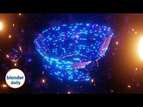 Space station: Playing with splines | Blender Geonodes Daily, tip 83