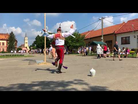 Slavnosti Tvrdonice 2018 - Stárek Podluží Tomáš Neugebauer a jeho verbuňk na náměstí