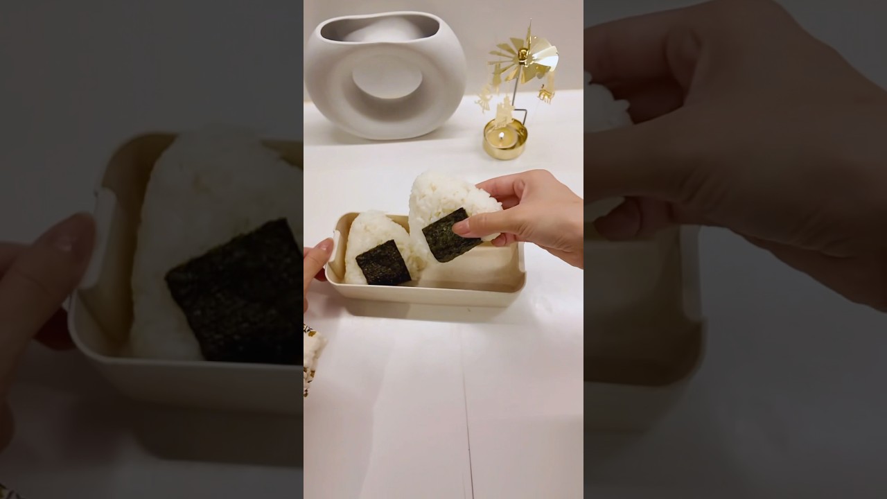 Pack Onigiri Bento box🍙🍱🤍🍣#asmr #bento #bentobox #onigiri #lunchbox #lifestyle #satisfying