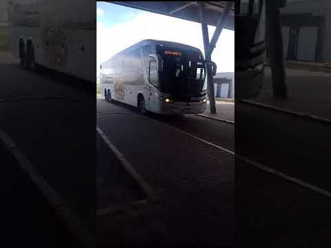 Ônibus Marcopolo geração 7 empresa Planalto saindo da rodoviária de Rio Grande RS