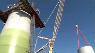 preview picture of video 'Windpark Berlare _ Opbouw toren windturbine _ Electrawinds'
