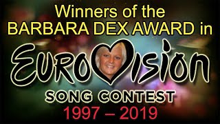 Winners of the Barbara Dex Award in Eurovision Song Contest (1997-2019)