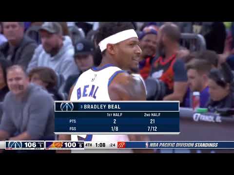Mikal Bridges gets heated at DeAndre Ayton during free throws vs Wizards