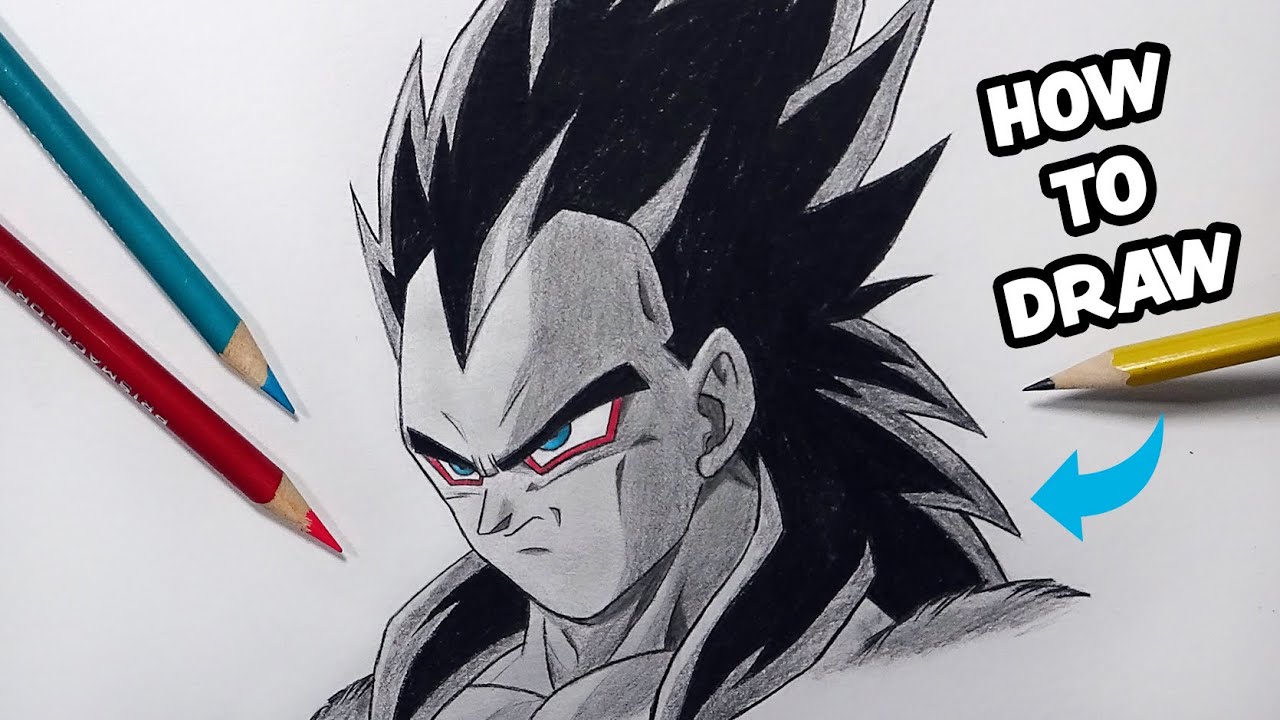 How To Draw VEGETA Super Saiyan 4 - Drawing Tutorial