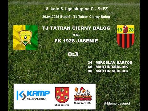 Miroslav Bartoš - FK 1928 Jasenie - gól na ihrisku TJ Tatran Čierny Balog - 20/04/2025