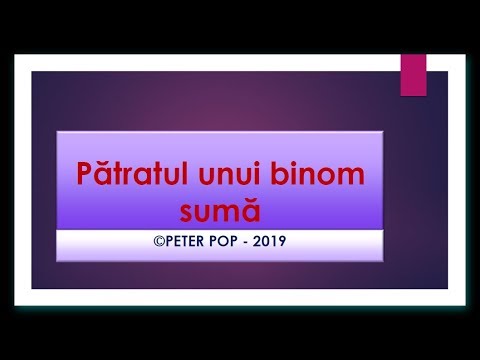 Pătratul unui binom sumă