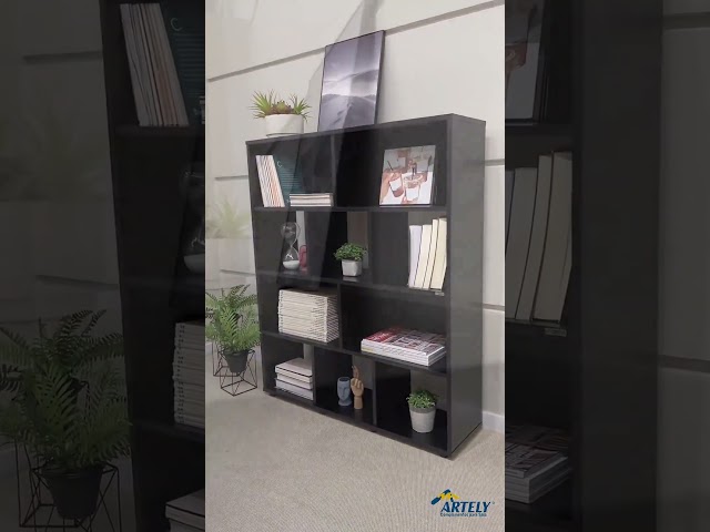 Estante para Livros Book 10 Nichos Preto - Artely