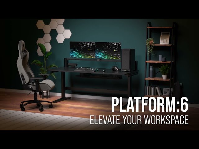 Corsair Platform:6 Elevate Tavolo elevabile elettrico con supporto per monitor 180x76 cm Nero video