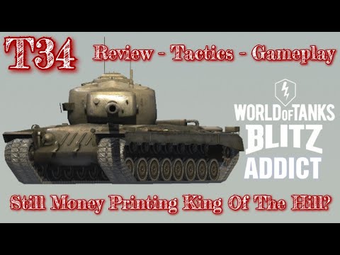 WoT Blitz || T34 - Review, Tactics and Gameplay - American Money Printer In Current Meta